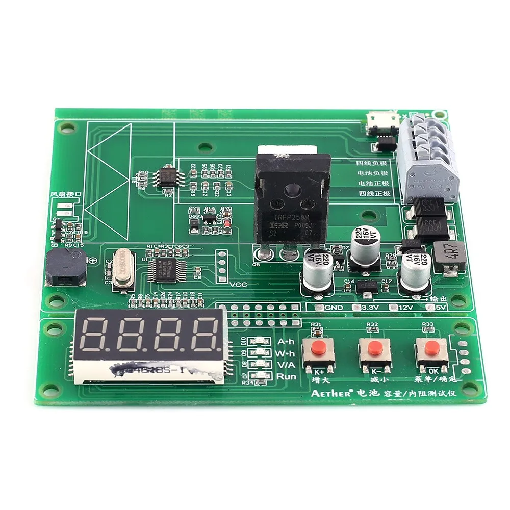 Батарея Ёмкость тестер 5A тестер внутреннего сопротивления для 1 V-15 V 9999Ah 9999Wh Батарея теплоотвод