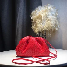 Роскошные женские сумки, дизайнерские кожаные тканые сумки через плечо, элегантные женские клатчи, сумки с облаками, вечерние кошельки