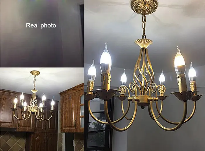 Vintage Wrought Iron Chandelier E14 Candle hanging Light Lamp Bronze Metal LED home Lights Fixture modern iron lustre promotiom crystal chandelier