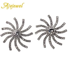 Ajoдрагоценность Bling Стразы серьги-гвоздики Подсолнух для женщин Преувеличенные большие серьги Мода Бижутерия Аксессуары Bijoux