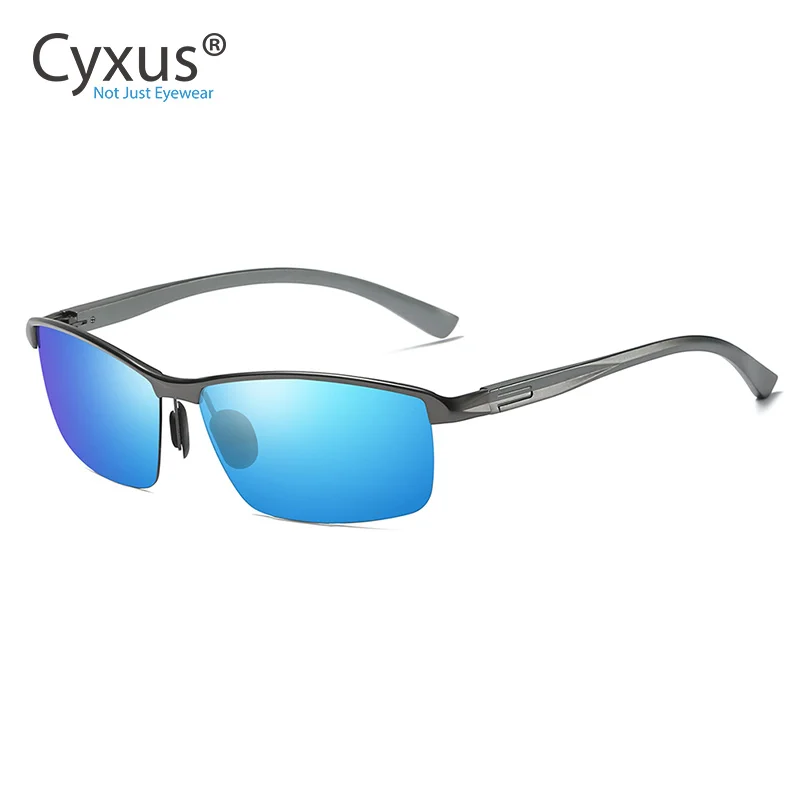 Cyxus Разработанный поляризатор UV400 зеркало для вождения прямоугольные солнцезащитные очки мужские для вождения рыбалки гольф на открытом воздухе-1983