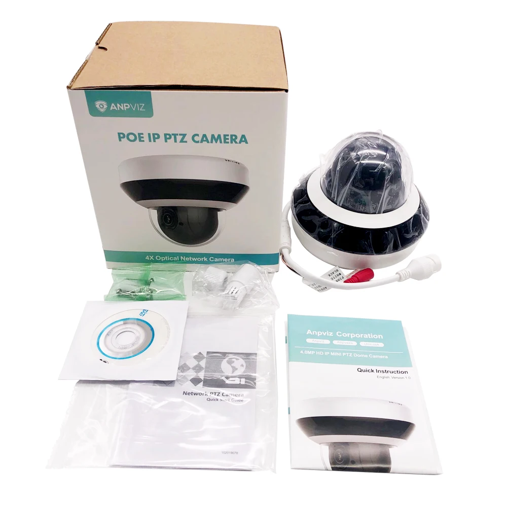 Hikvsion OEM 4MP PTZ POE IP Camera Support 4X Zoom 2-Way Audio CCTV Security Camera ONVIF IP 66 H.265 PTZ-N2404I-DE3
