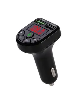

Wireless In-car Bluetooth 5.0 FM Transmitter with LED Display MP3 Car FM Stereo Radio Adapter Car Fast Charger