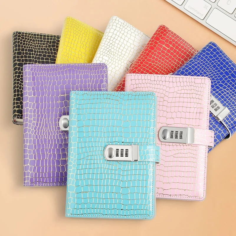 

8 Color Password Lock Notebook A5 UP Paper Gilding Process Business Office & School Supplies Student Stationery Journal Book