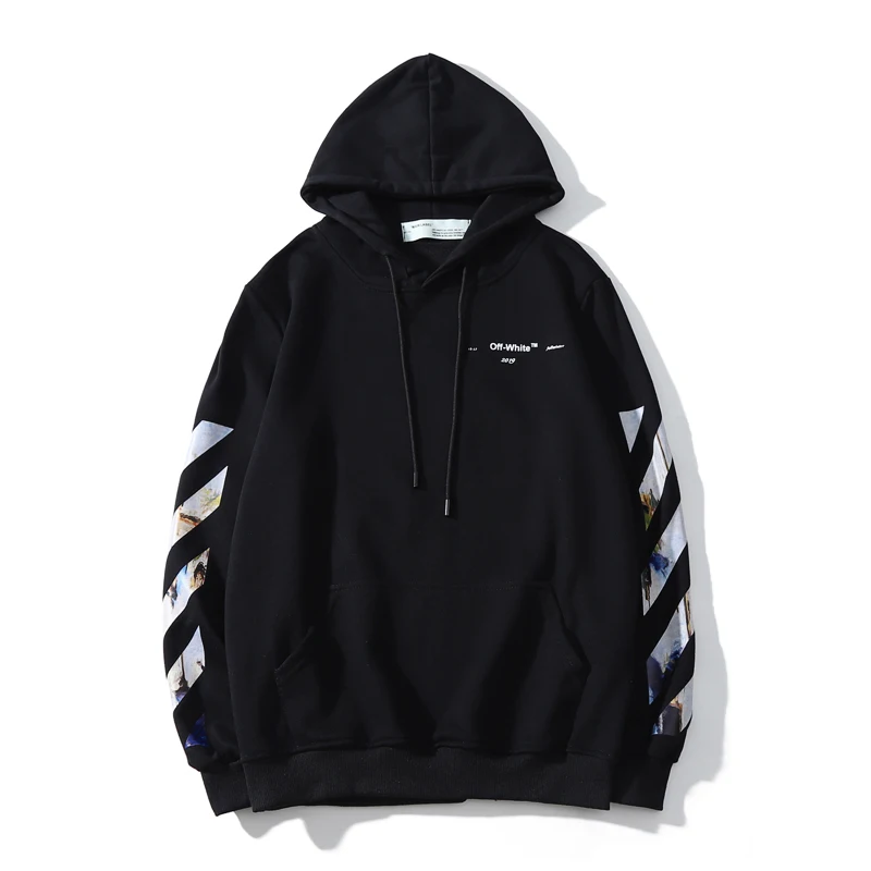 Картина маслом arrow 19ss Off-White OW мужчины/женщины влюбленные пары Осень Зима Повседневная хлопковая толстовка худи свободный жакет с капюшоном