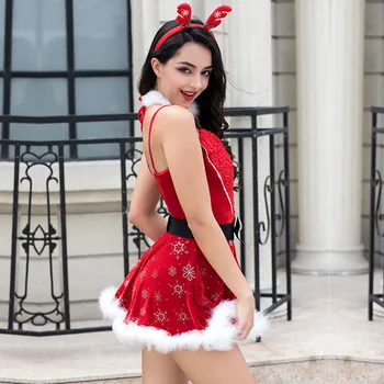 JSY Porn Underwear Sexy Women's Christmas Dress Cosplay Lingerie Hot Erotic Apparel For Sex Role Play Nightwear Porno Costumes 4