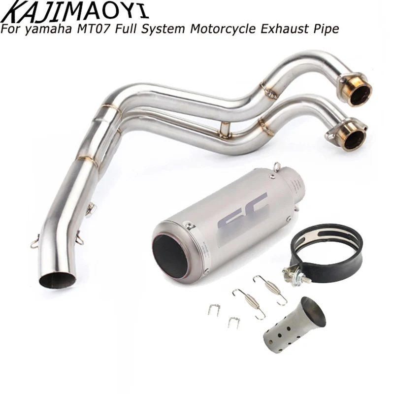 KAJIMAOYI MT07 FZ07 мотоцикл выхлопной полная система для MT-07 FZ-07 Tracer- с глушителем XSR700 - Цвет: C