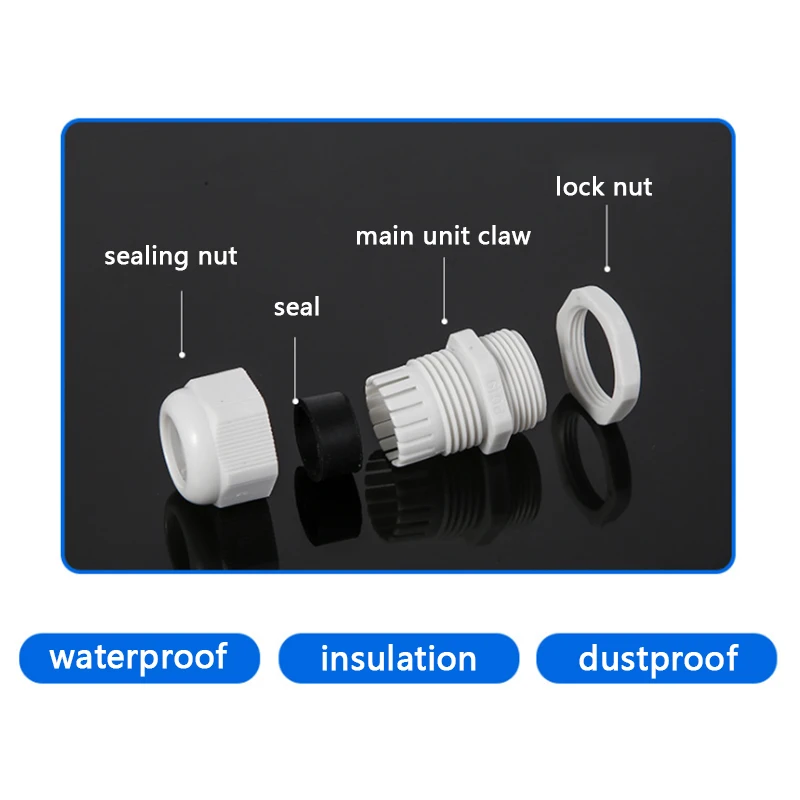 Waterproof joint Cable Gland Plastic Cable Entry IP68 PG7 PG9 PG11 PG13.5 PG16 PG21 PG36 Nylon Plastic Connector cable wire protector cable protector cable sleeve cable sleeve protector protective sleeve solder connector
