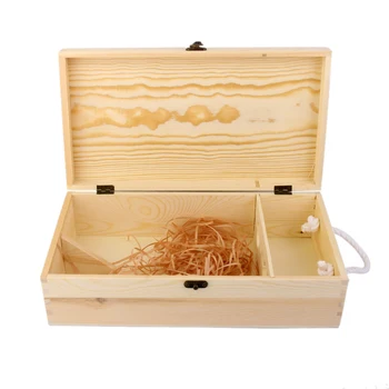 

35*19*10cm Dual Bottle Wood Wine Box Carrier Crate Case Decorative Box