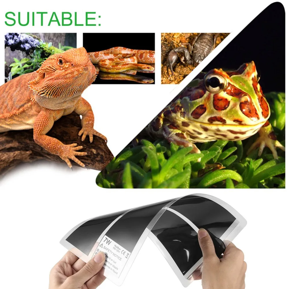 Almohadilla de calefacción para reptiles y mascotas, almohadilla de calor de temperatura resistente al agua, con controlador de temperatura, 110V y 7W