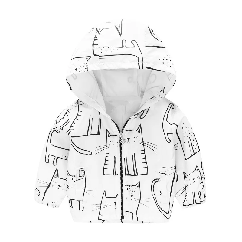 Куртки для мальчиков и девочек коллекция года; сезон весна-лето; модная детская рубашка с принтом в виде Шляпы Детское тонкое пальто детское пальто