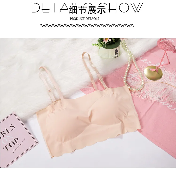 New Style Natural Latex Underwear Premier Strapless Miracle Double Wear Non-Steel Ring Comfortable Sleep Beauty Back Mites Bra