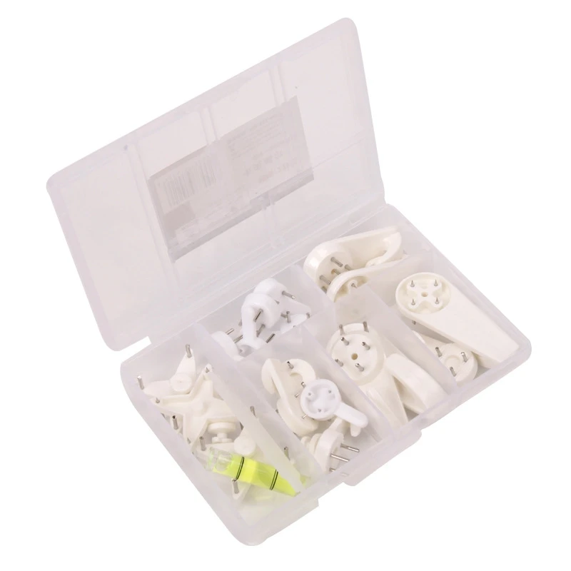 22Pcs White Painting Photo Frame Hook Plastic Invisible Wall Mount Picture Nail Hanger | Обустройство дома
