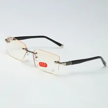 Новые блестящие очки унисекс для чтения с бриллиантами бескаркасные антисиние очки Модные Повседневные очки для чтения с диким темпераментом