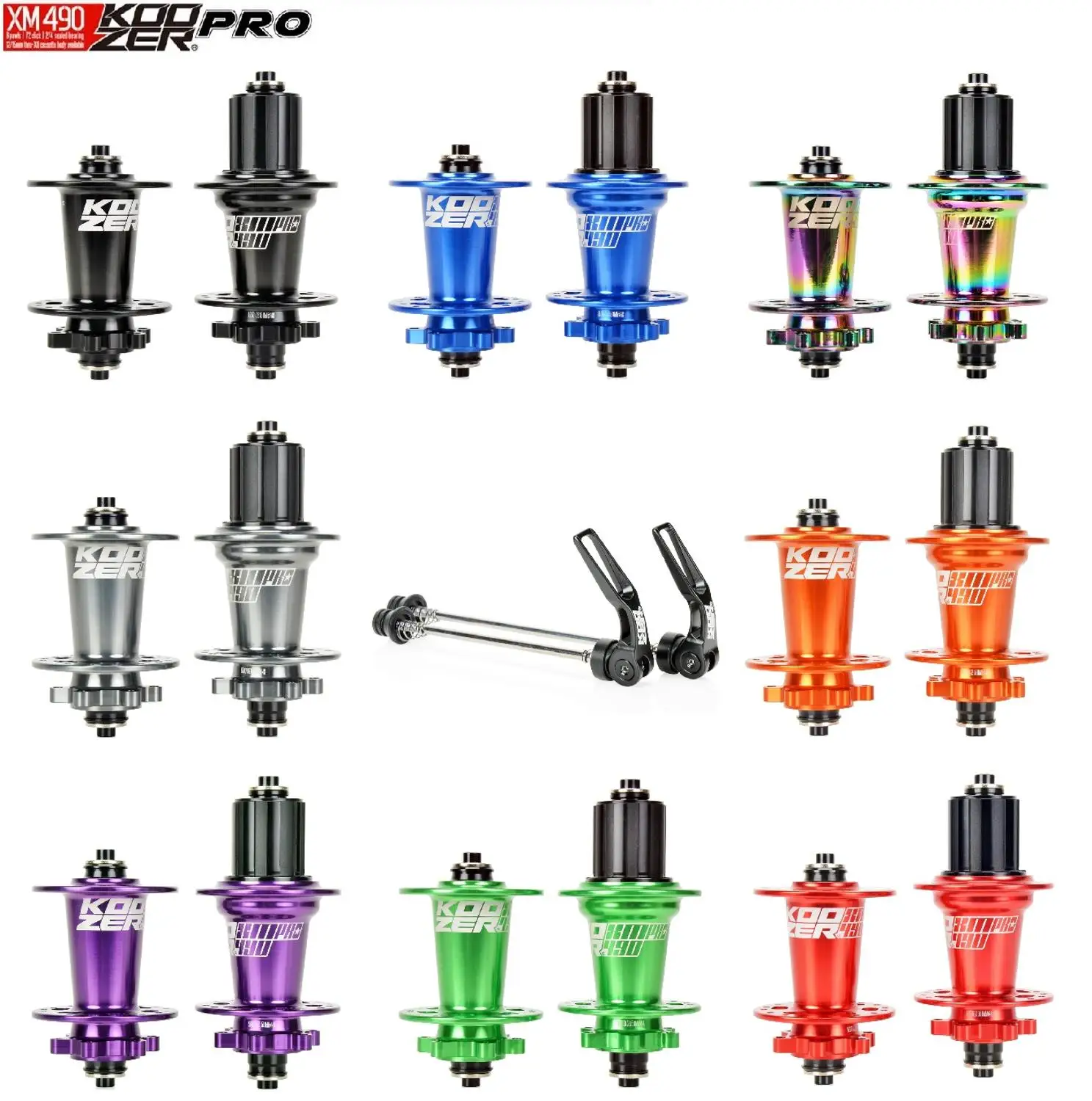 28Hole Hubs Koozer XM490 72HD MTB Disc Brake Aluminum 2+4 Bearing XD Axle Thr QR