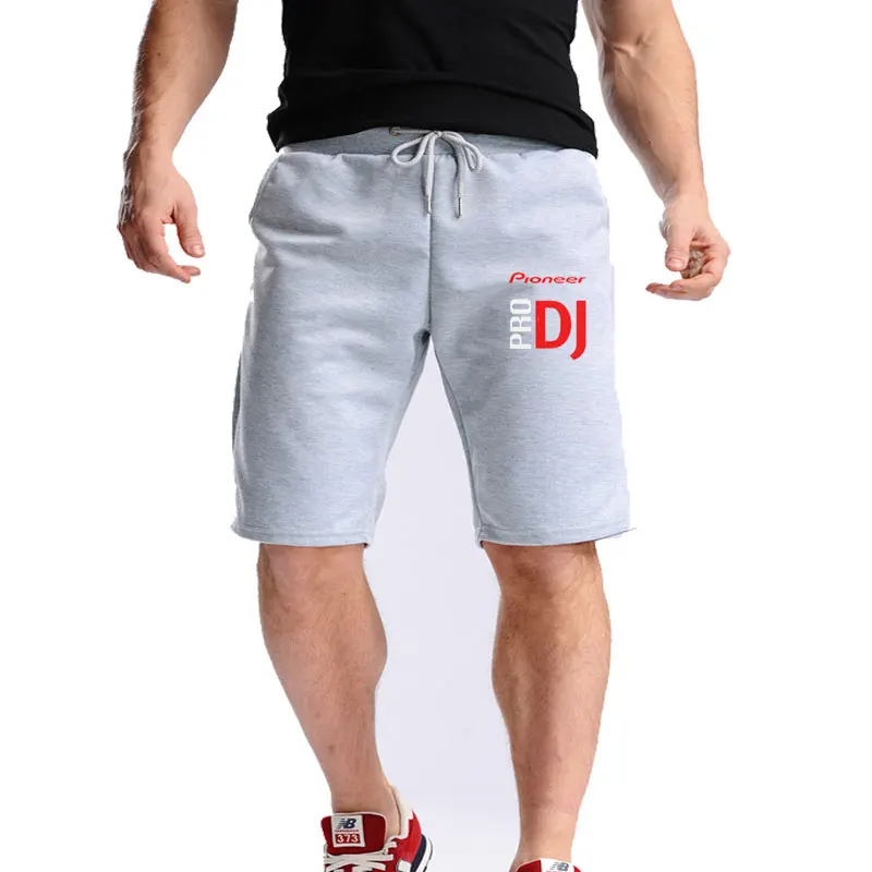 Модные мужские спортивные шорты в стиле DJ Pioneer, летние спортивные штаны для бодибилдинга, мужские свободные шорты для бега, повседневные хлопковые шорты