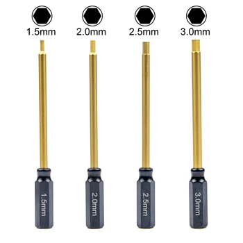 4pcs Durable Hard Alloy Steel Metal 6.35mm Hex Wrenches Screwdrivers Tools Kit 1.5/2.0/2.5/3.0mm for RC Helicopter Model 1
