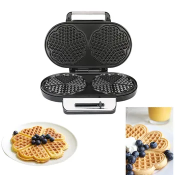 Double Waffle Machine Sandwich Machine Non-Stick Coated Plate Breakfast Sandwich Machine Toaster UK Plug 3