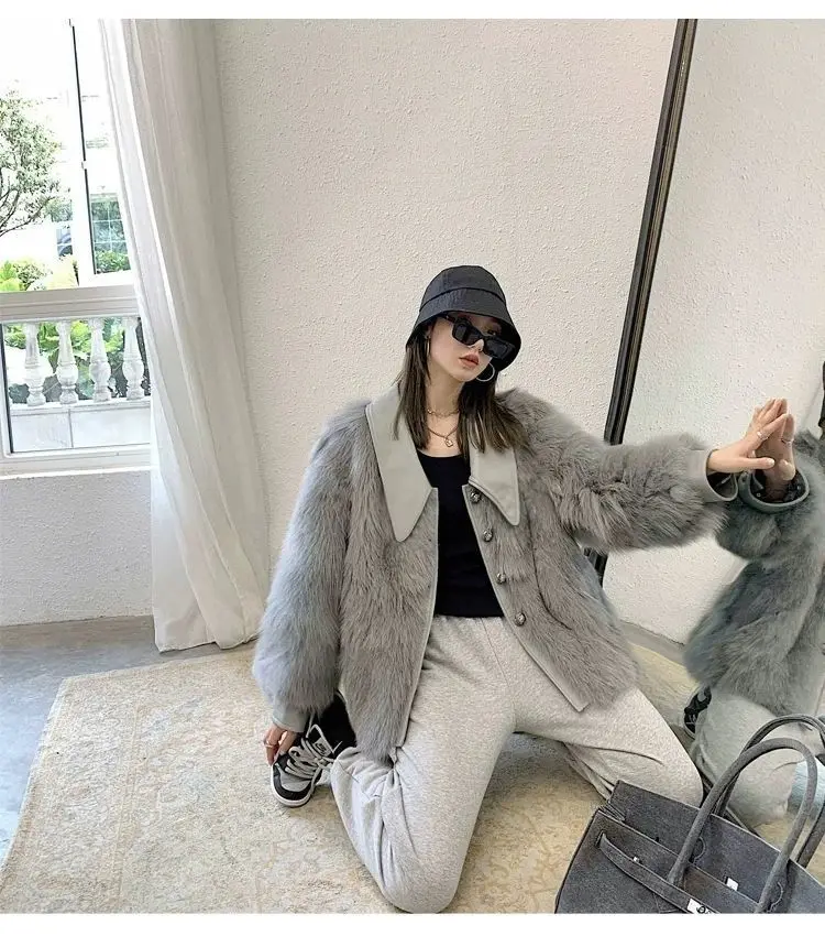Fashion Winter Women High Quality Faux Fox Fur Coat Luxury Shaggy Loose Lapel OverCoat Thick Warm Plus Size Female Outwears