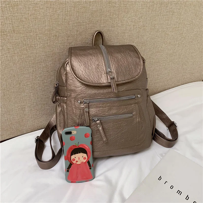 Модный кожаный женский рюкзак, сумки через плечо для отдыха, Mochila Feminina, вместительная школьная сумка для девочек