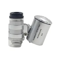 60 Times Microscope LED Lamp Lights Yanchao Lights Portable Pocket With Lamp Magnifying Glass Magnifiers 2