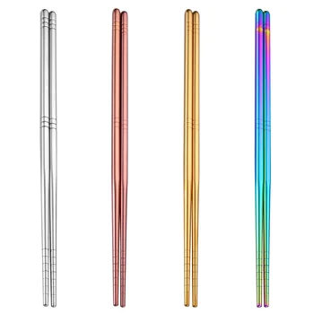 

Black Chopstick 1 Pair 23 Cm Square Chopsticks 304 Stainless Steel 5 Colors Korea Sushi Colorful Chopstick Kitchen Cocina