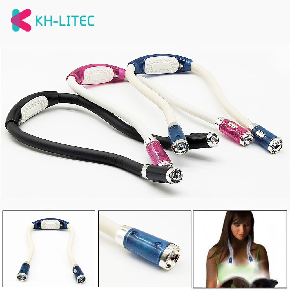  KHLITEC Convenient Flexible Handsfree Led Neck Hug light Book Reading Lamp Novelty Led Night Flash  - 32956619642