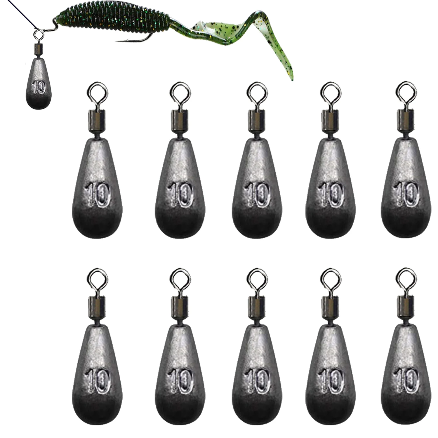 10pcslotFishingWeightSinker35g5g7g10g14g20gWaterDrop