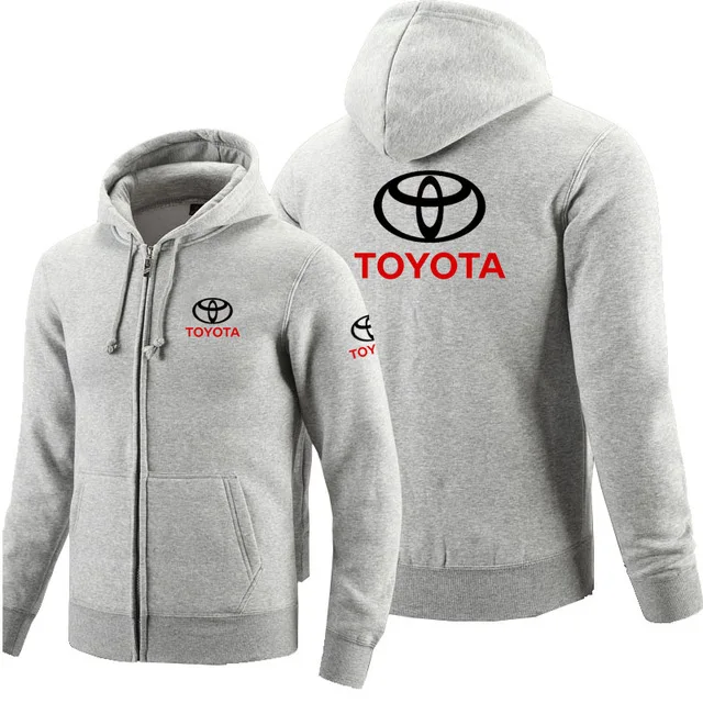 Осенне-зимние толстовки на молнии с логотипом Toyota для мужчин, флисовая куртка с капюшоном, худи на молнии g - Цвет: 2