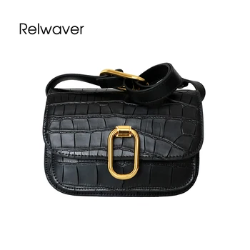 

Women messenger bags genuine leather crossbody bag lock crocodile pattern cowhide winter fashion flap bag fashion shoulder bag