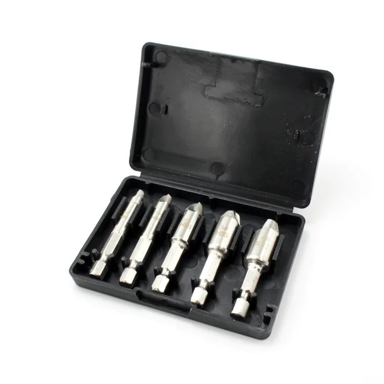 

Broken Stud Spanner Wood Screws Remove Tool 5PC High Speed Steel Chrome hua ya Broken Wire Tap Screw