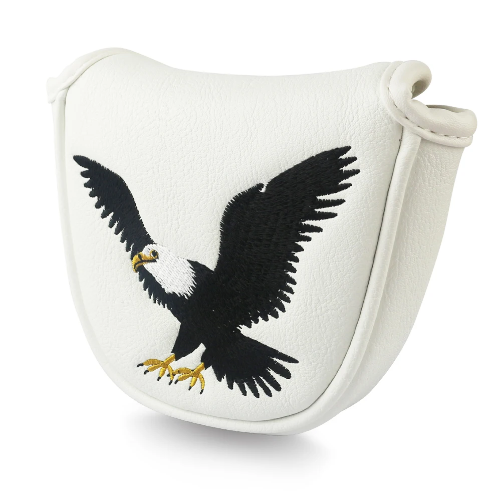 white eagle PINMEI колотушка для гольфа клюшки крышка головы США Орел узор из искусственной кожи гольф клуб головы Чехлы вышитые Чехлы для клюшек для гольфа магнитная застежка - Цвет: white eagle