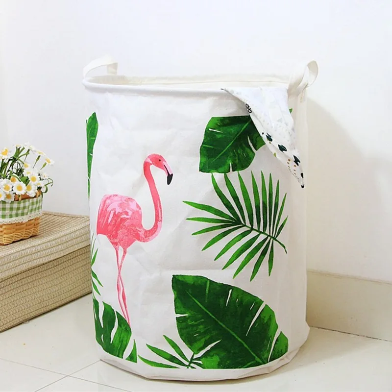 Laundry Baskets Large Size Storage Bucket Linen Cloth Dirty Clothes Basket Leather Handle Children's Toys Household - Цена: 