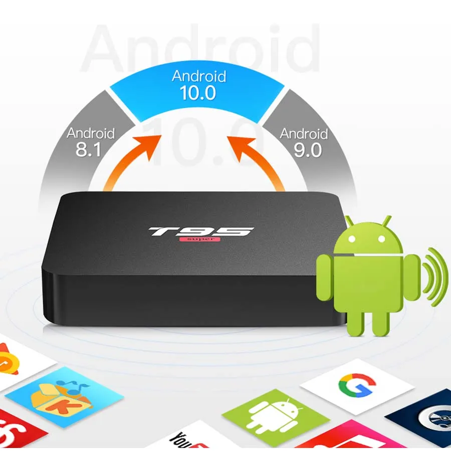 T95 супер Android 10,0 Smart tv Box Allwinner H3 GPU G31 2GB DDR3 ram 16GB 2,4G WiFi HD медиаплеер телеприставка