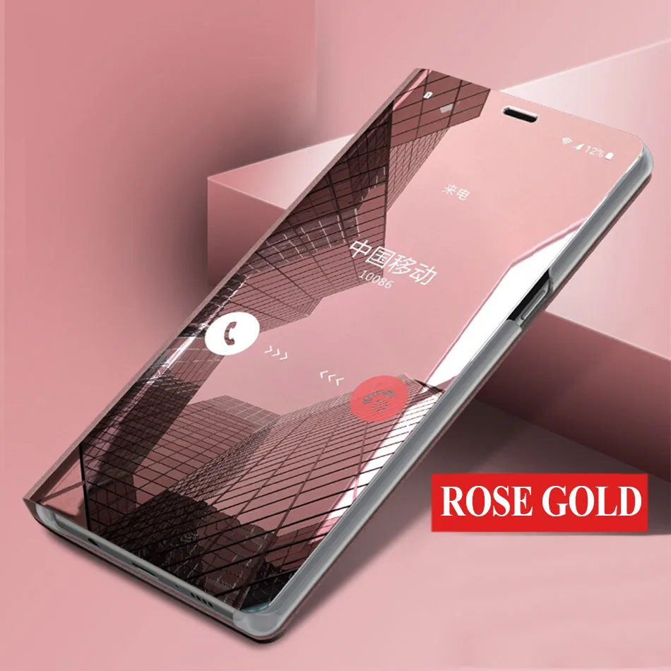 Rose gold Роскошное умное зеркало флип чехол для телефона для samsung Galaxy Note 10 9 8 Pro S10 S9 S8 плюс M20 M30 A10 A20 A30 A50 A60 A70 чехол Крышка - Цвет: Rose gold