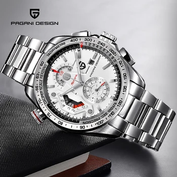 

PAGANI DESIGN new stainless steel band men's watches business automatic calendar male watch classic simple quartz wristwatch