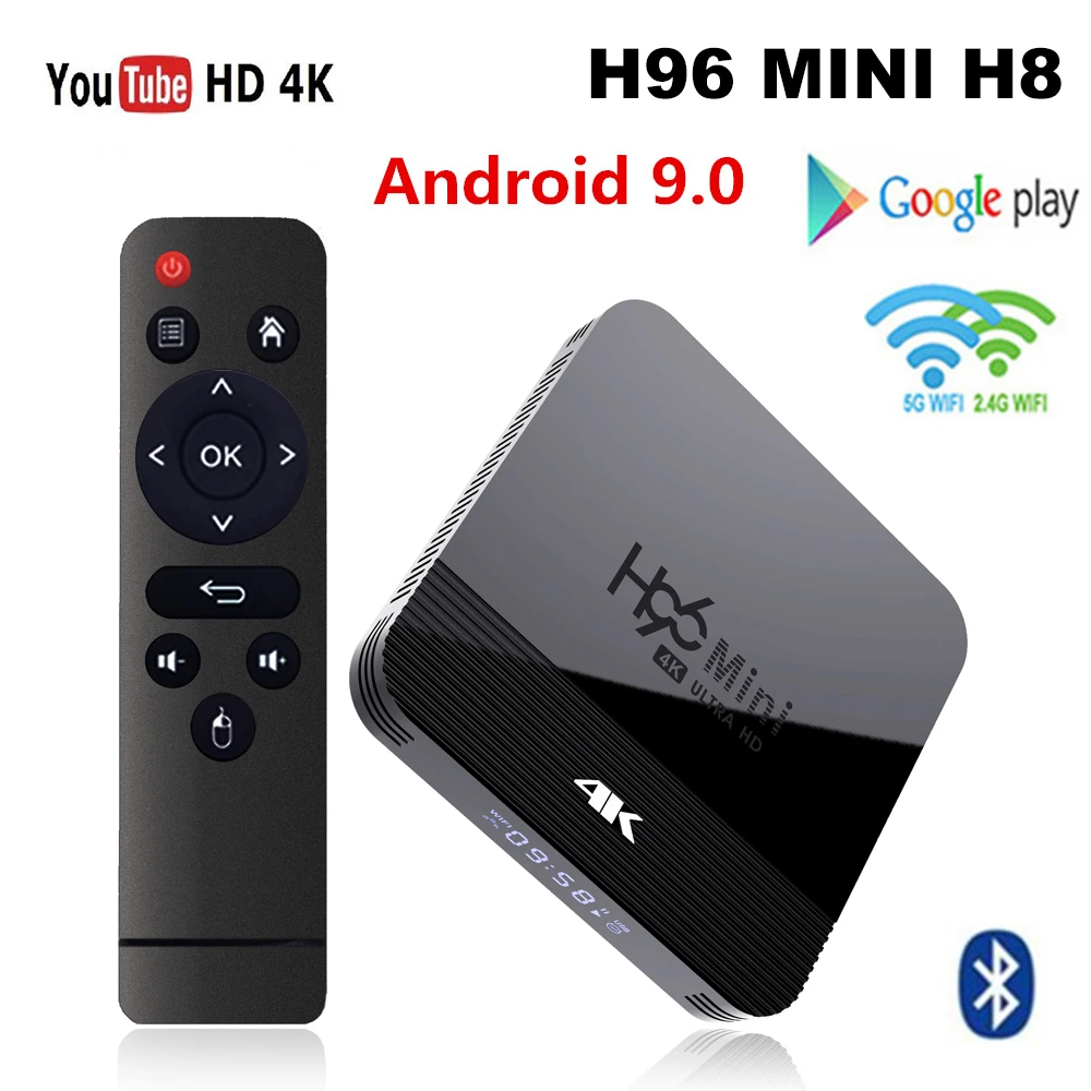 Приставка Смарт-ТВ H96 Mini H8 Android 9 0 2 + 16 ГБ 4/ГГц | Электроника