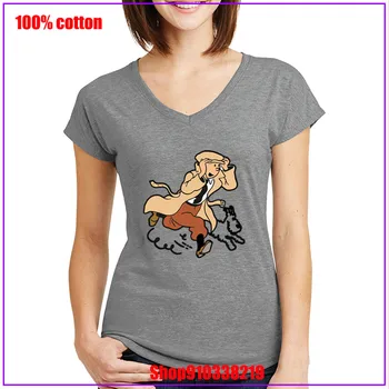 

Tintin and his dog The Adventures of Tintin women clothes Color diversified couple trendy pop T-shirts Valentine's Day gift
