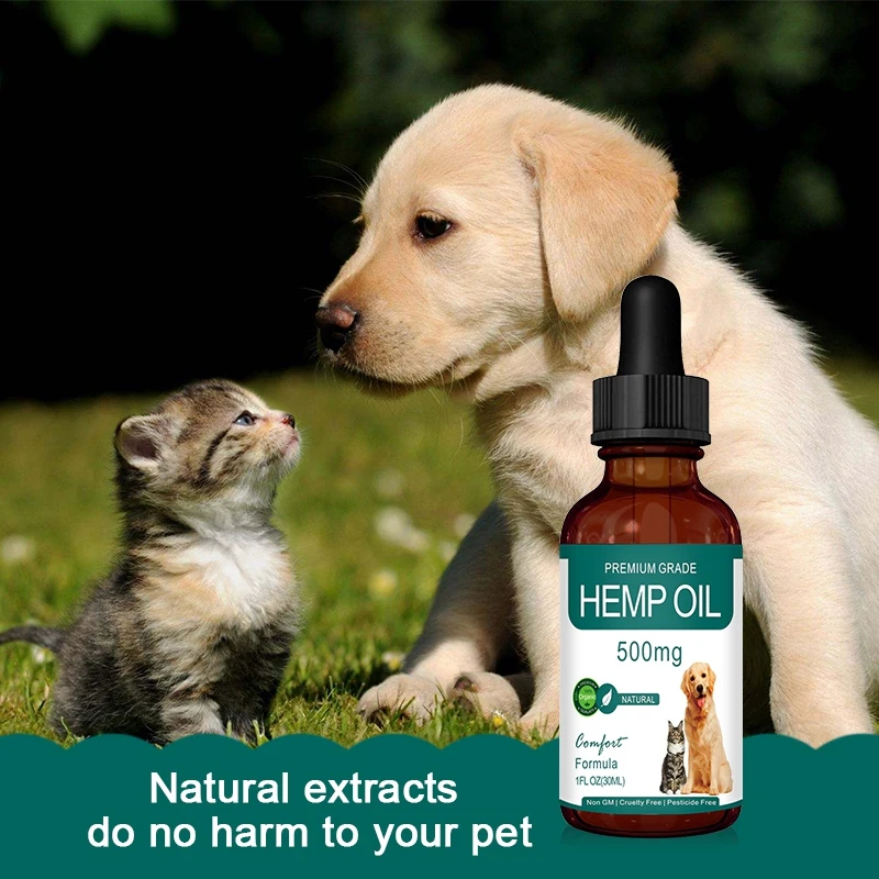 Конопляное масло для собак кошек снимает стресс и боль Органическая Конопля масло Спа массажное масло для домашних животных