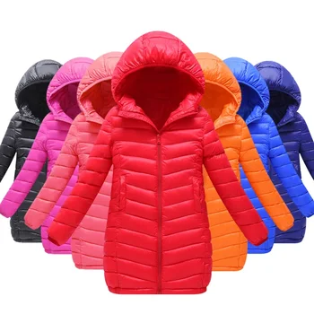 

Fashion Kids Jackets For Boys Girls Autumn Winter Hooded Cotton-padded Down Coat boy Warm Long Outerwear Parkas 7 colors
