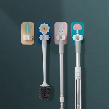 

6Pcs Mop Clips Mop Hanging Rack Broom Rack Hanging Clips Mop Holder Wall-Mounted Racks for Home Bathroom Hotel