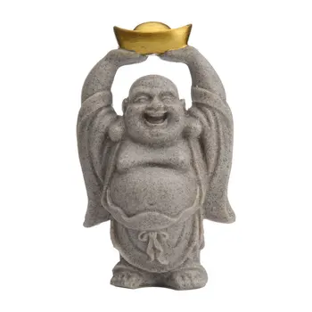 

Car DecorationMiniature Model Laughing Buddha Maitreya Figurines Sandstone Buddha Sculpture Statue Home Decoration Ornaments