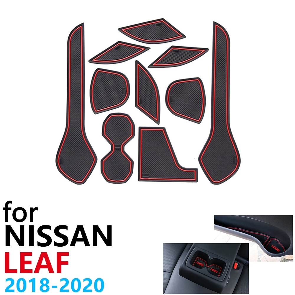 Противоскользящие резиновые чашки подушки двери паз коврик для Nissan Leaf ZE1 10 шт. аксессуары Автомобильные наклейки коврик для телефона