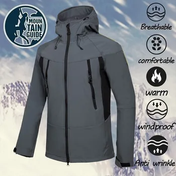 

Winter Clothes Men Windproof Waterproof Jacket Hiking Outdoor Sport Softshell Jacket Men Fleece Warm Rain Jackets Corta Vento