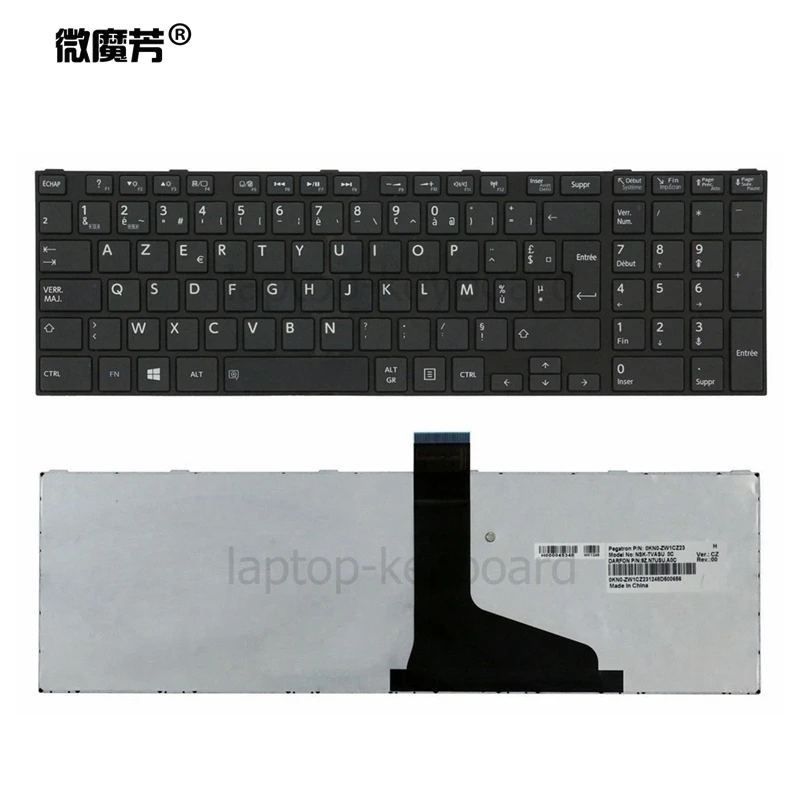 Французская клавиатура для TOSHIBA SATELLITE C850 C855D C850D C855 C870 C870D C875 C875D L875 L875D черная/белая