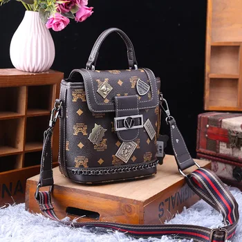 

Genuine Leather Handbags 2020 Fashion Badge Bag Printing Bucket Louis Brand All-match One-shoulder Casual Messenger Bag gg