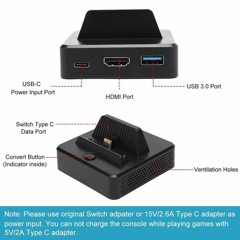 Многофункциональный двойной зарядный порт ТВ для переключателя HDMI конвертер зарядная док-станция охлаждающая подставка для свитера