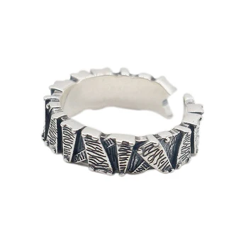 

Genuine 100% 925 Sterling Silver Irregular Rings for Women Simple Solid Silver Rings Party Vintage Jewelry