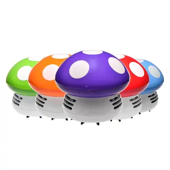

Cute Mini Mushroom Desk Vacuum Cleaner Corner Desk Table Dust Collector Sweeper Computer Cleaning Tools 5 Colors