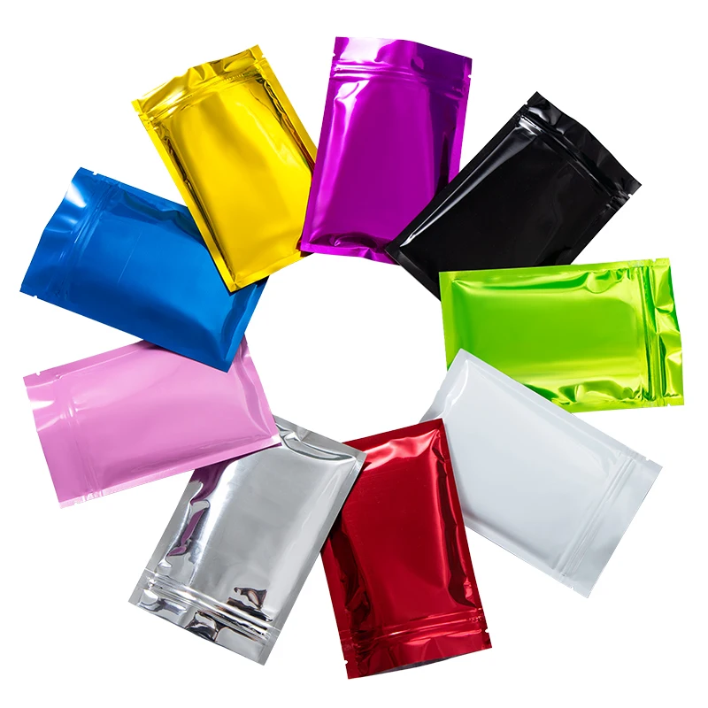YHJZ 100 Bolsas Holográficas, De 7 X 9 Pulgadas, Bolsas Resellables A Prueba De Olores, Bolsas Resellables Para Embalaje, Bolsas Con Cierre Hermético Para Brillo De Labios, Bolsas De Mylar Para